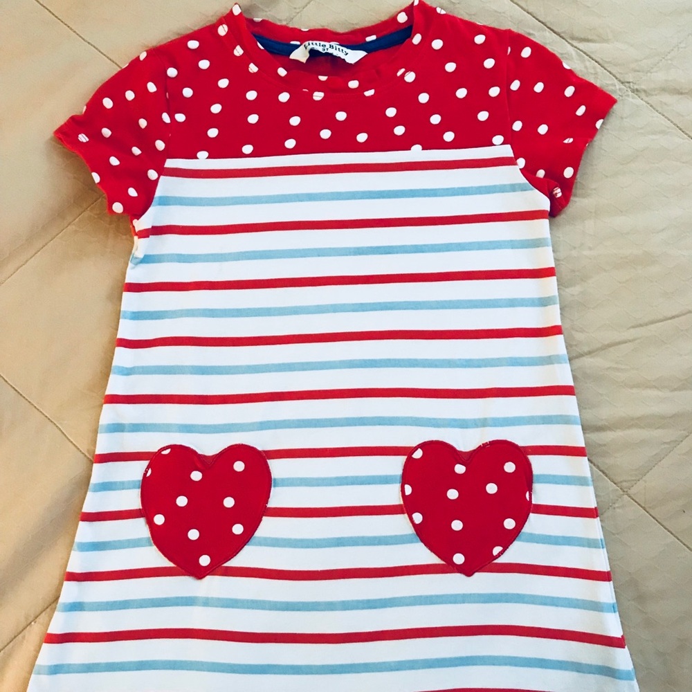 Polka dot heart shirt dress.